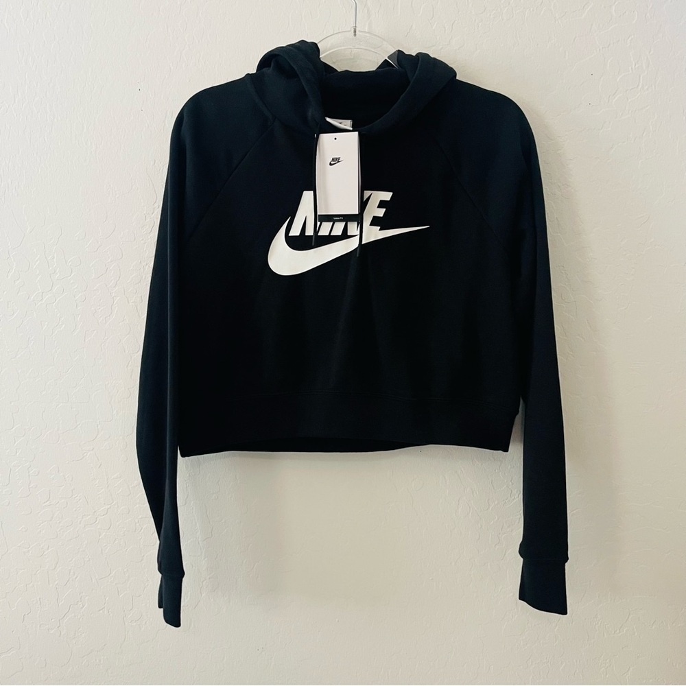 Nike Women's Black Cropped Hoodie